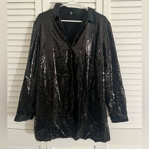 Black Sequin long sleeve top